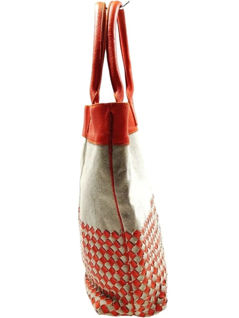 (L4) Bottega Veneta Tote Bag Orange Canvas